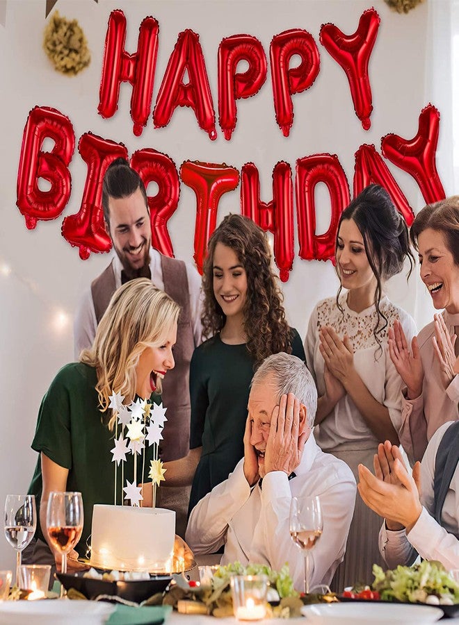 H B MSALA (DEVICE) HBM Happy Birthday Banner Foil Letters | Inflatable Party Decor and Event Decorations for Kids and Adults | Reusable, Ecofriendly Fun (Red) - Image 2
